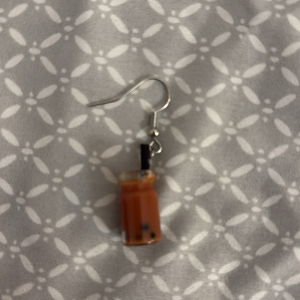 Boba bubble tea hook earrings - Picture 5 of 6